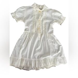 Vintage girl’s petticoat style slip dress, buttons and lace,‎ no size tag